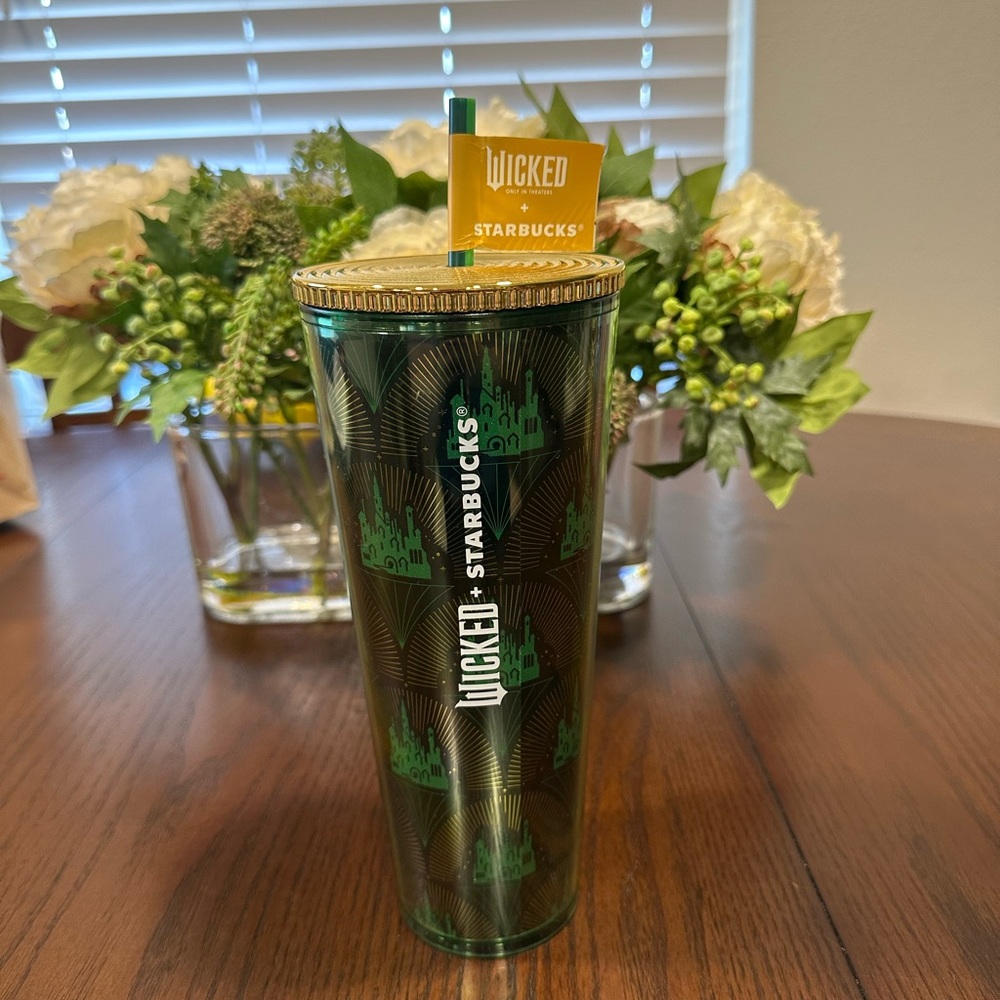 NWT Starbucks Green and Gold Tumbler